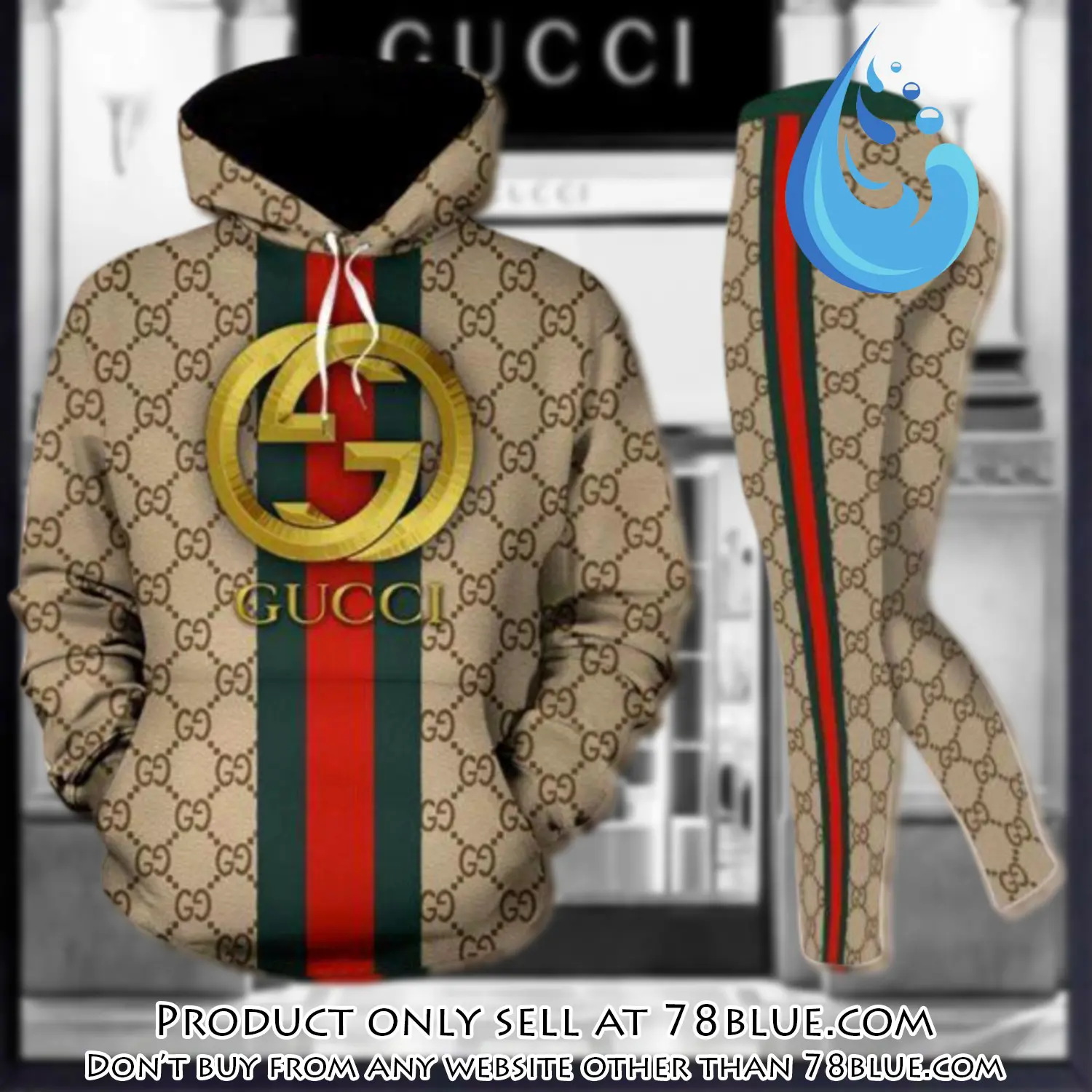 Gucci stripe hoodie legging set luxury for women xzt 78b0436807